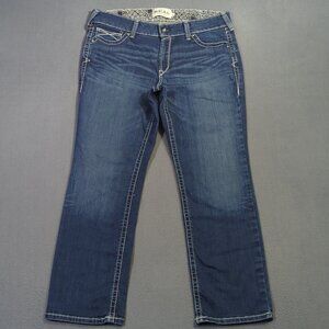 Ariat Jeans Women's 34S Blue R.E.A.L. Mid Rise Stretch Icon Stackable Straight
